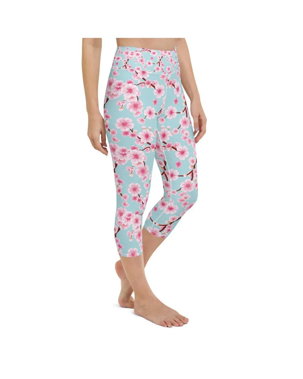 Japanese Cherry Blossom Yoga Capris