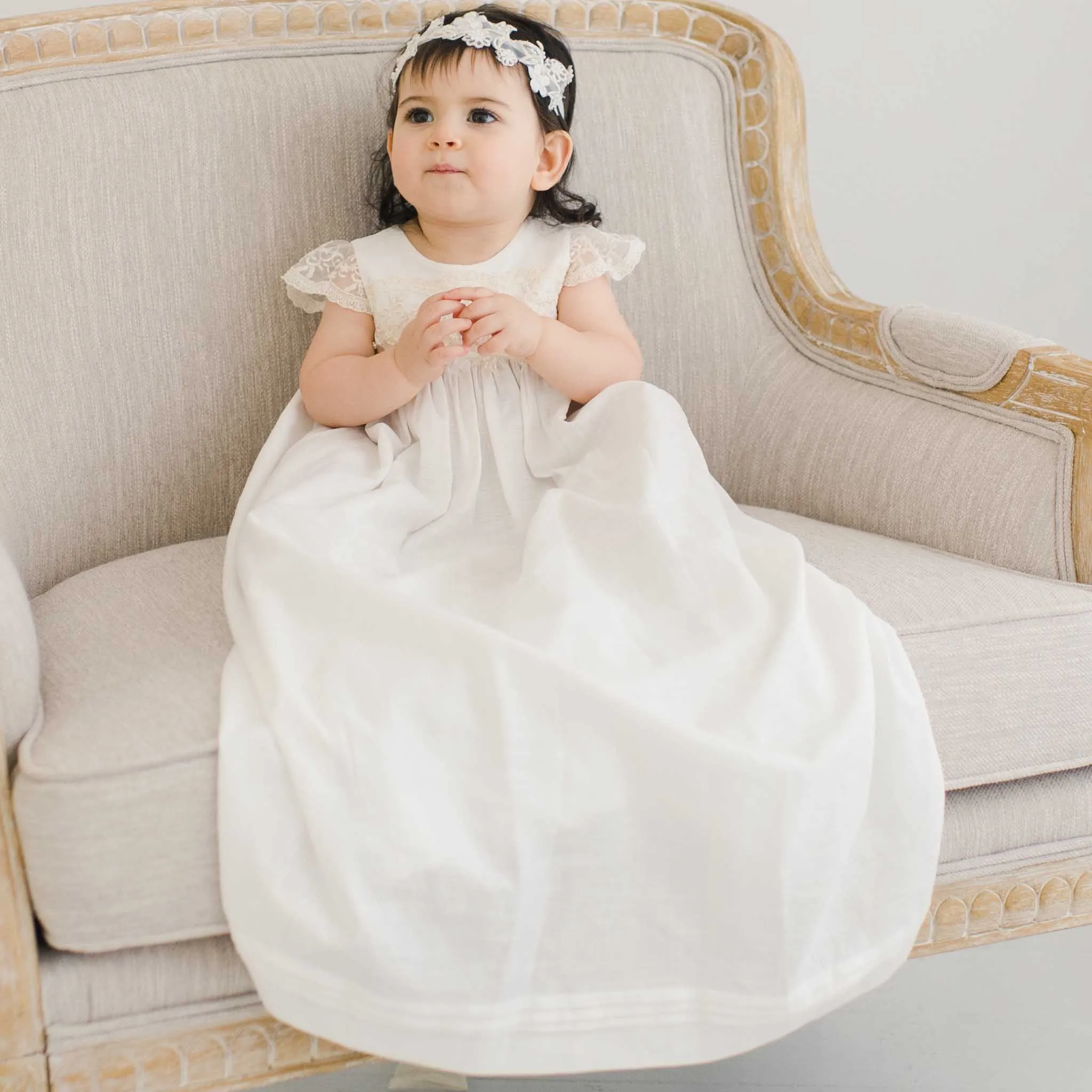 Jessica Linen Gown & Headband