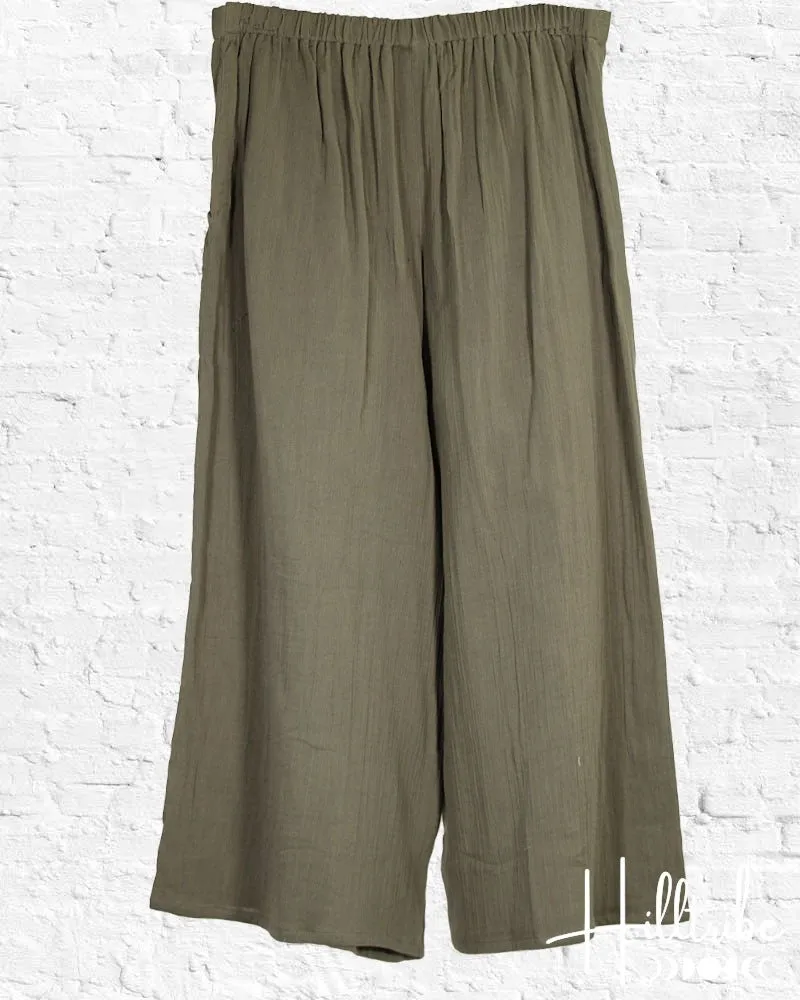 Khaki Gauze Jammin' Capris