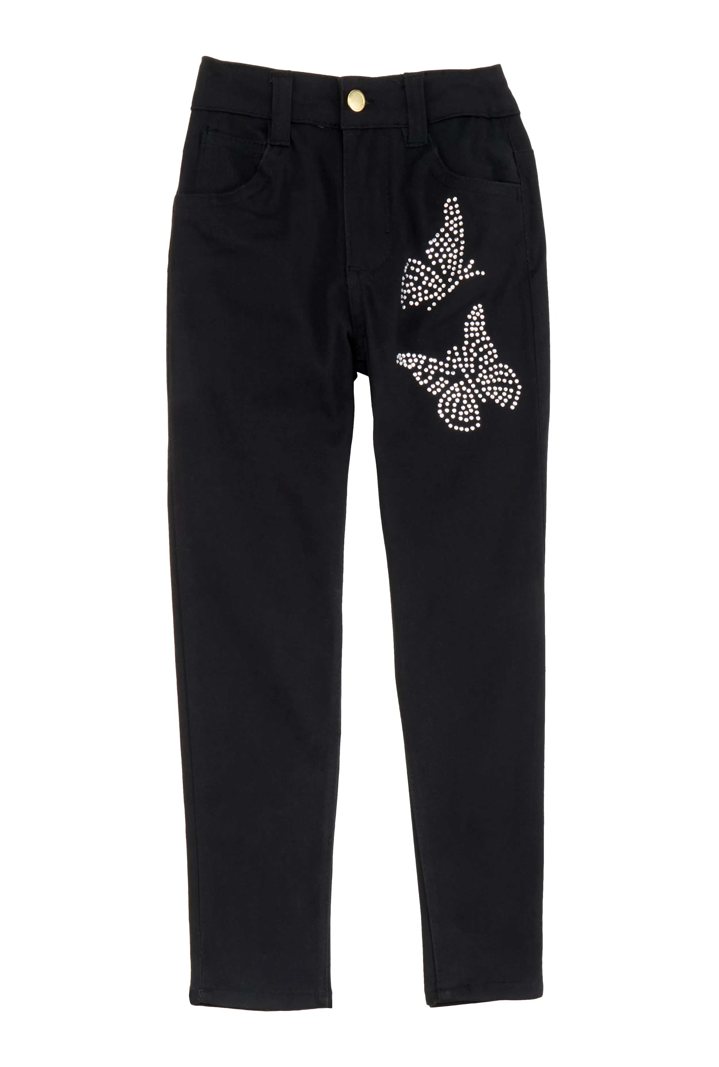 Little Girls Rhinestone Butterfly Hyperstretch Pants