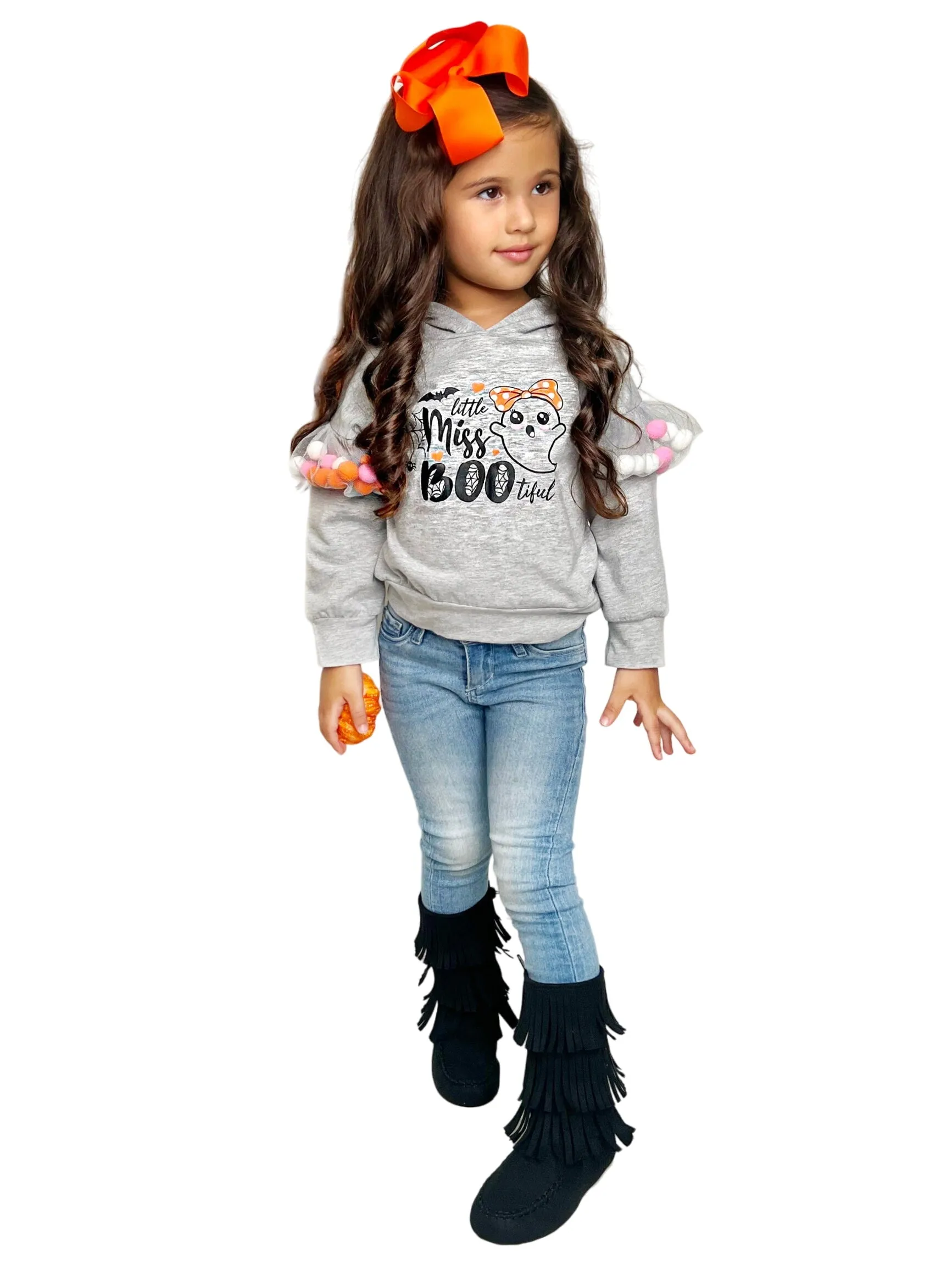 Little Miss Boo-tiful Long Sleeve Hooded Top