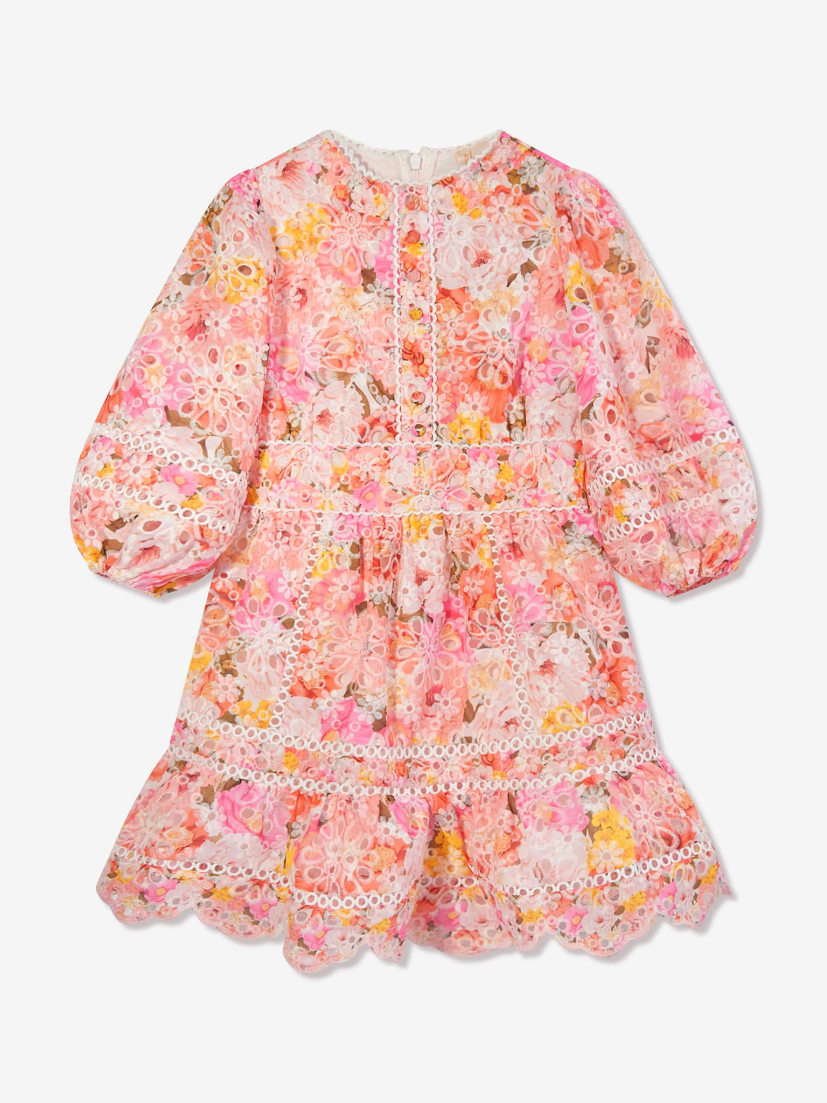 Marlo Girls Blossom Embroidered Dress in Multicolour