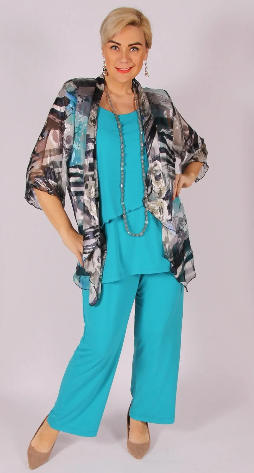 New Wide Leg Pant Aqua