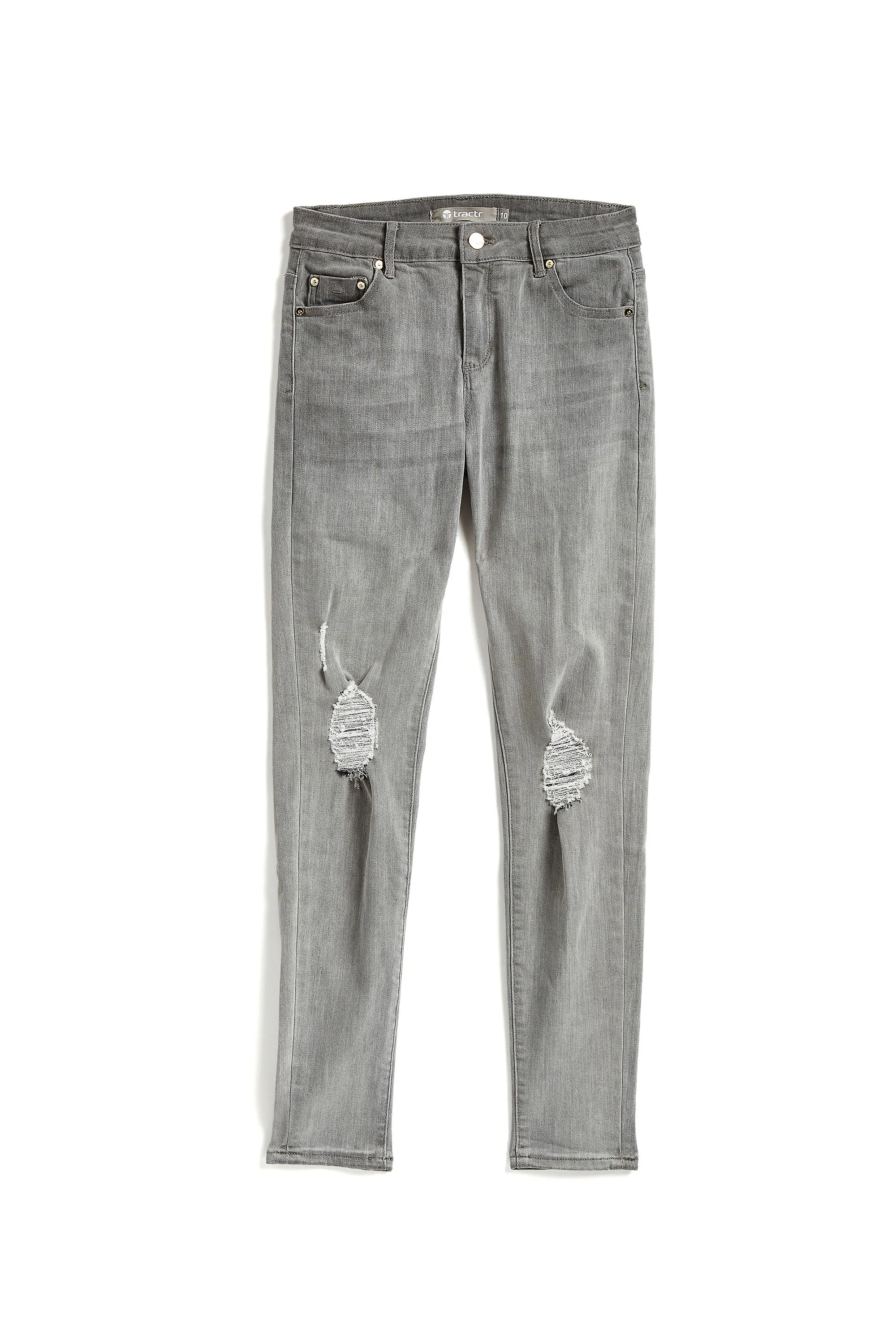 Nina - Ombre Grey Destructed Skinny