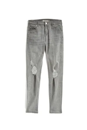 Nina - Ombre Grey Destructed Skinny