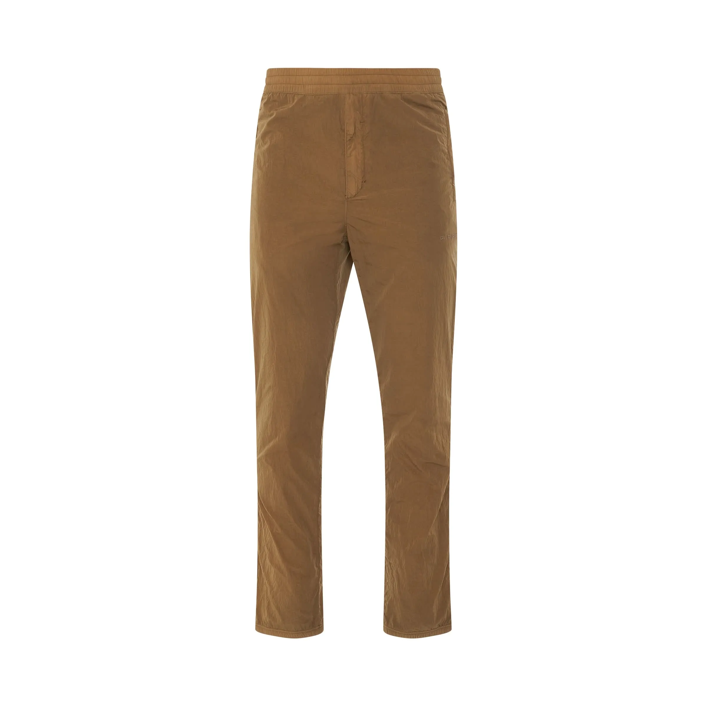 Nylon Garment Dyed Jogger Pants in Beige