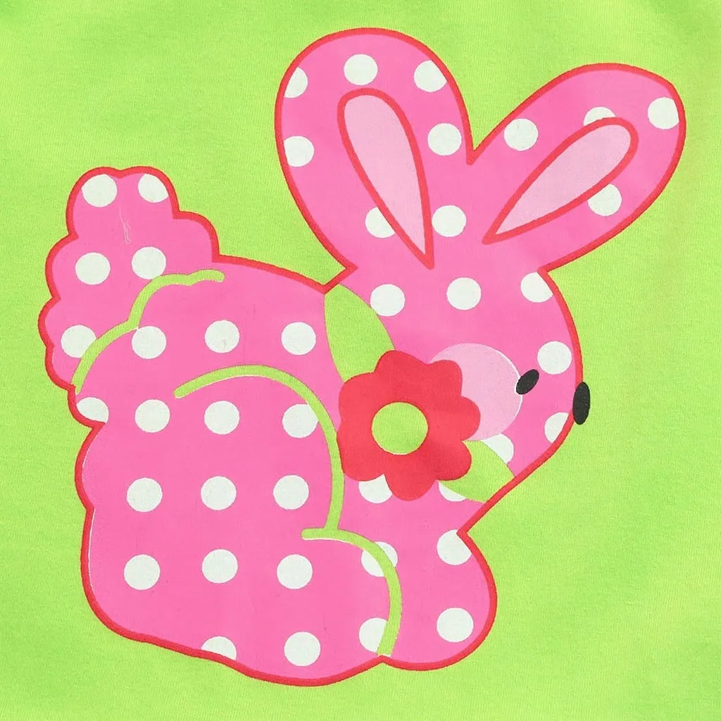 Pink & Green Bunny Caprs Set