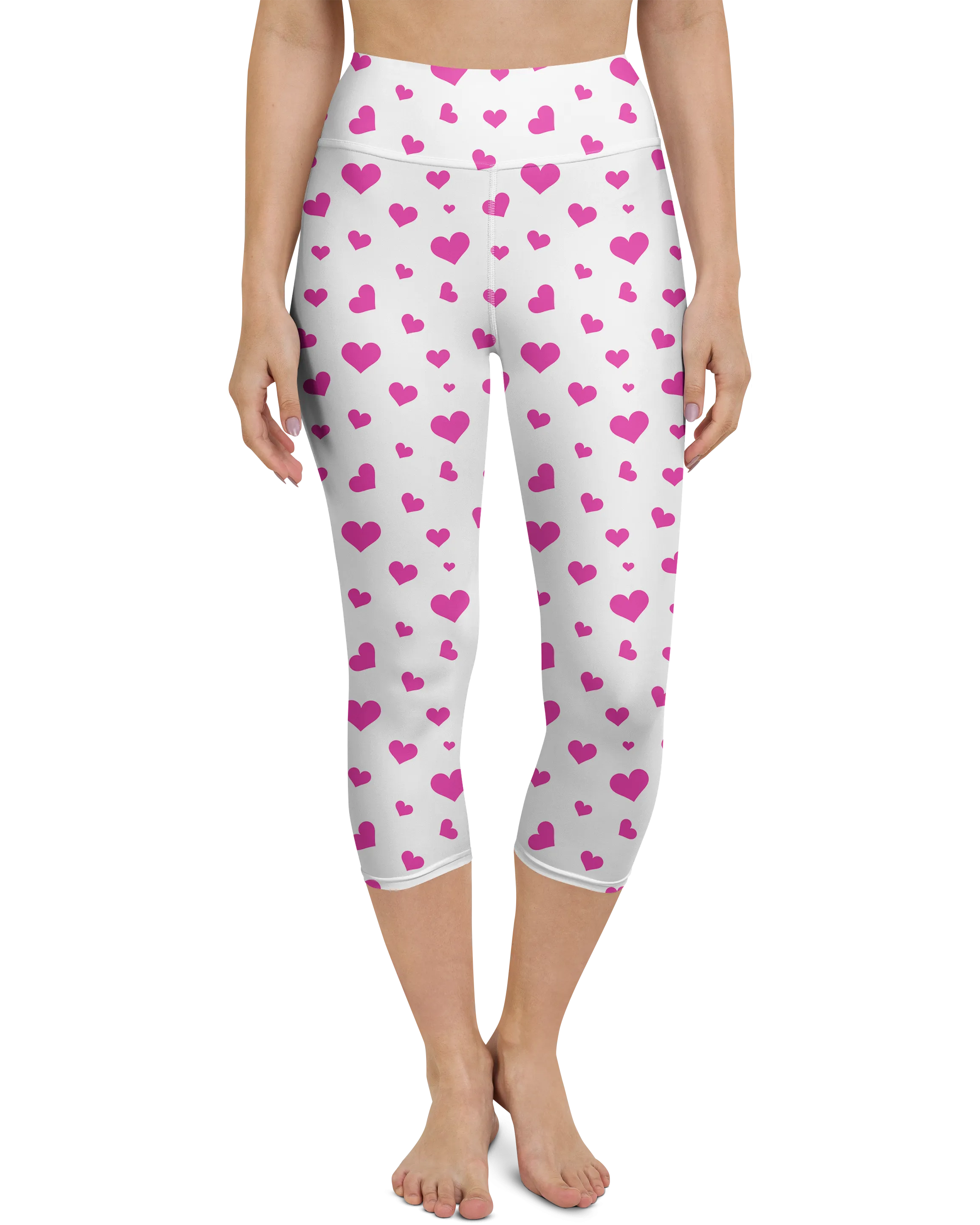 Pink Hearts Yoga Capris