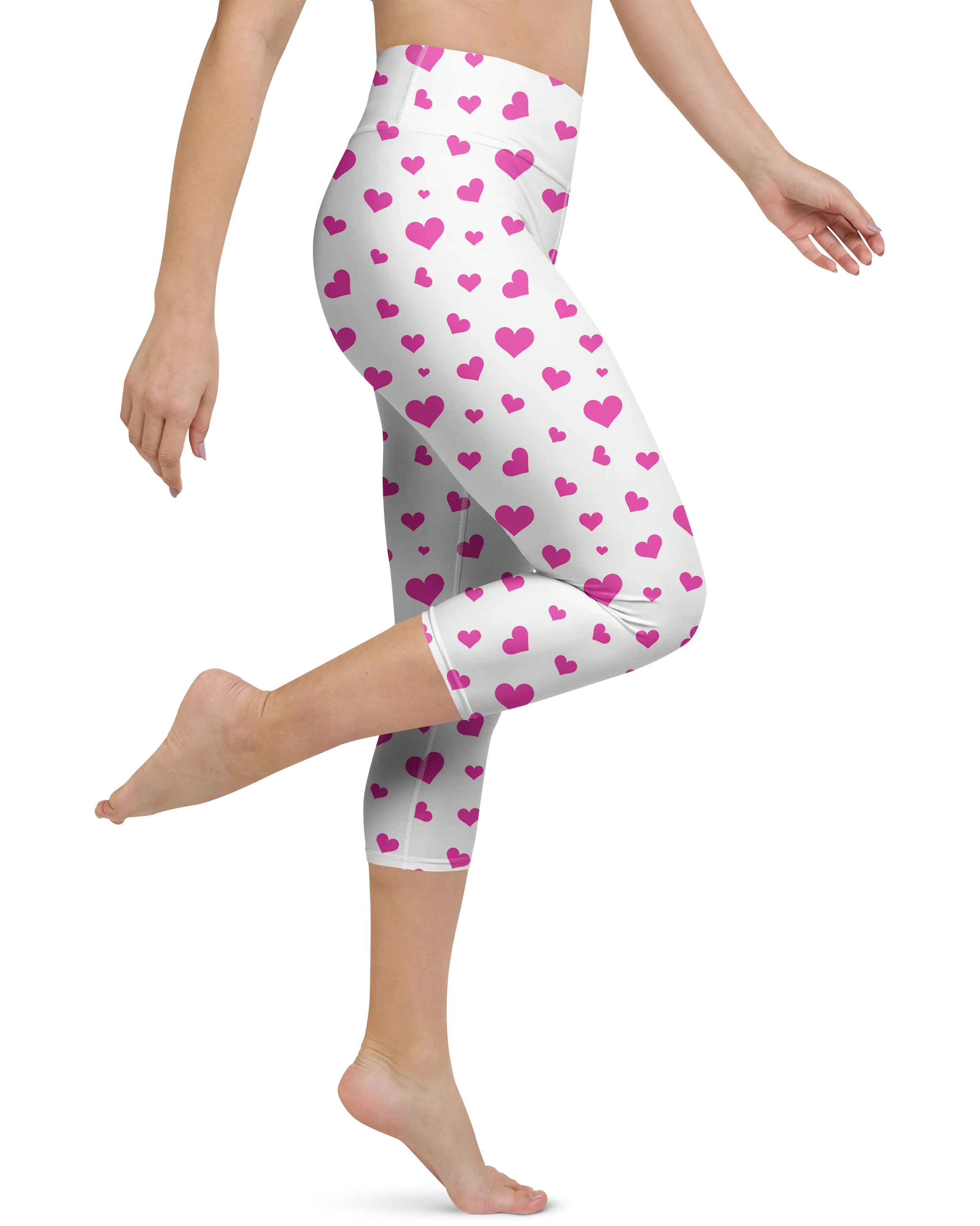 Pink Hearts Yoga Capris