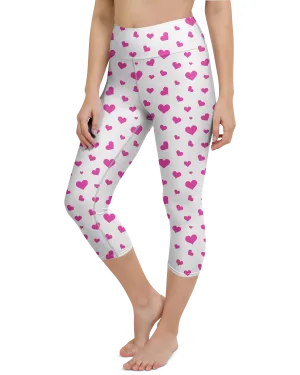 Pink Hearts Yoga Capris