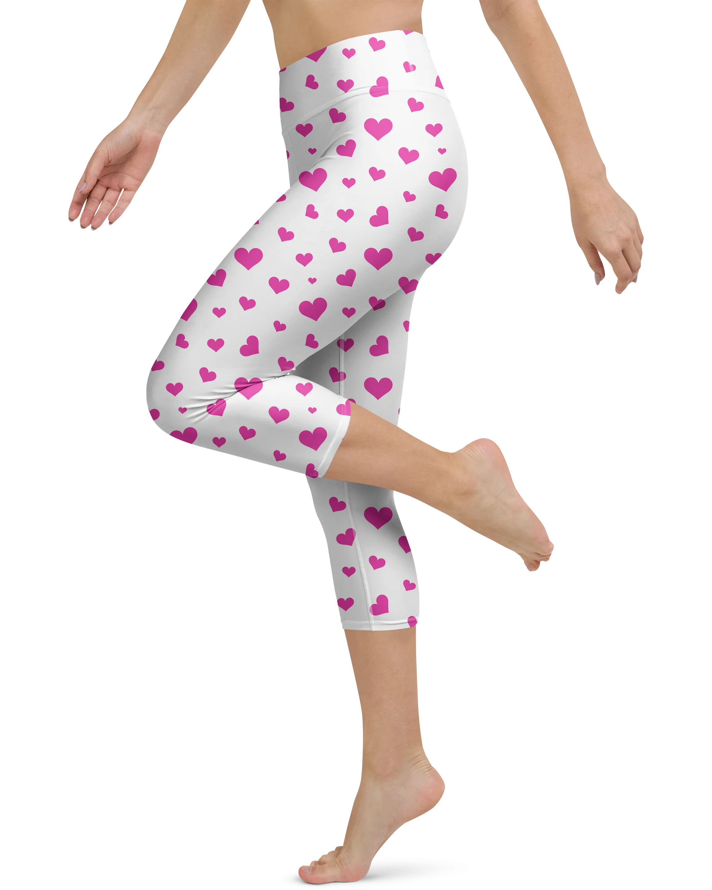 Pink Hearts Yoga Capris