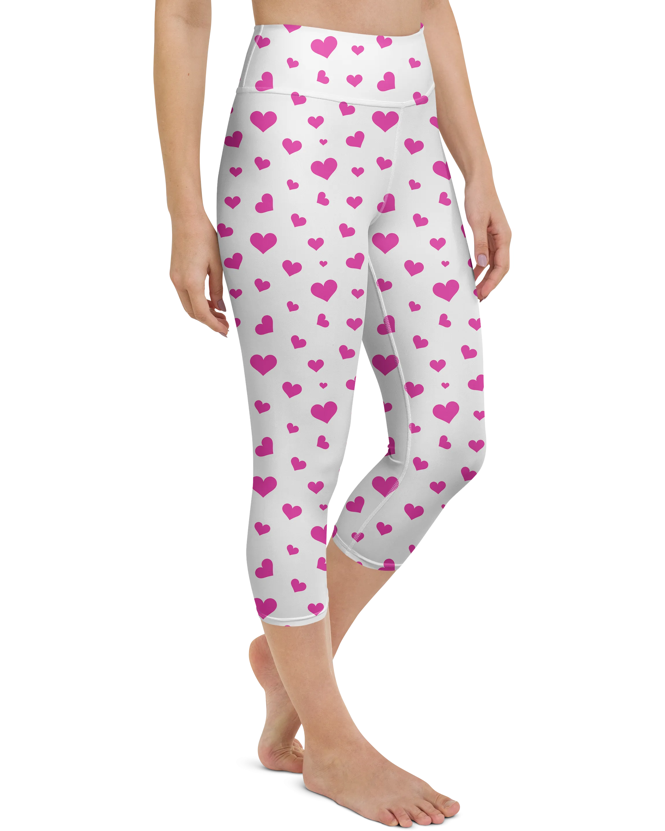 Pink Hearts Yoga Capris