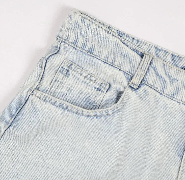 Pre Order:  Front Slit Washed Denim Skirt