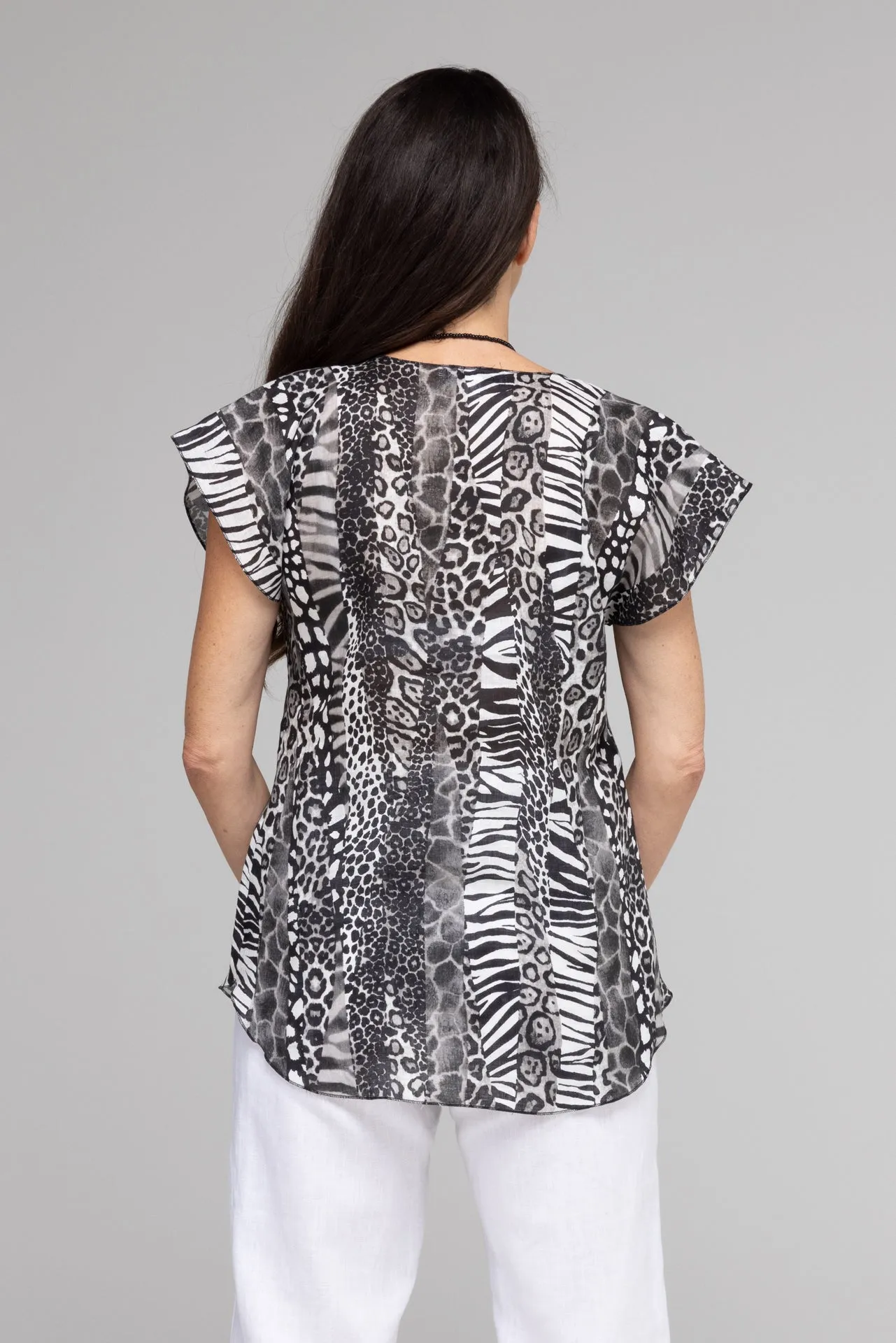 Pride Print Short Sleeve Linen Top