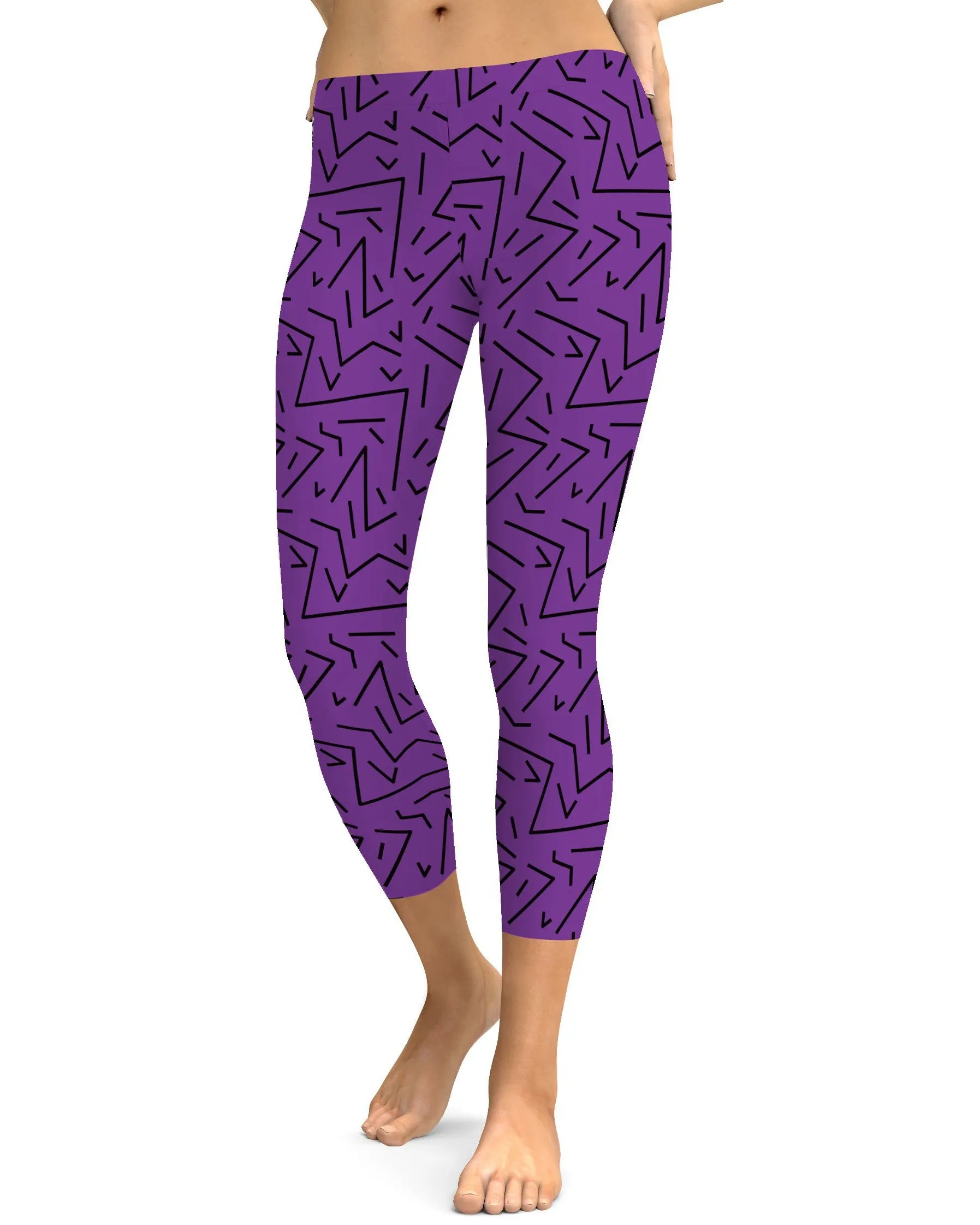 Purple Black Line Capris