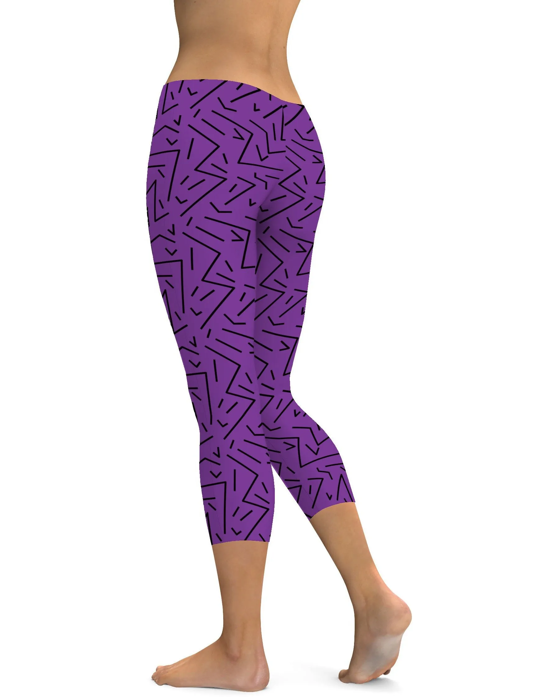 Purple Black Line Capris