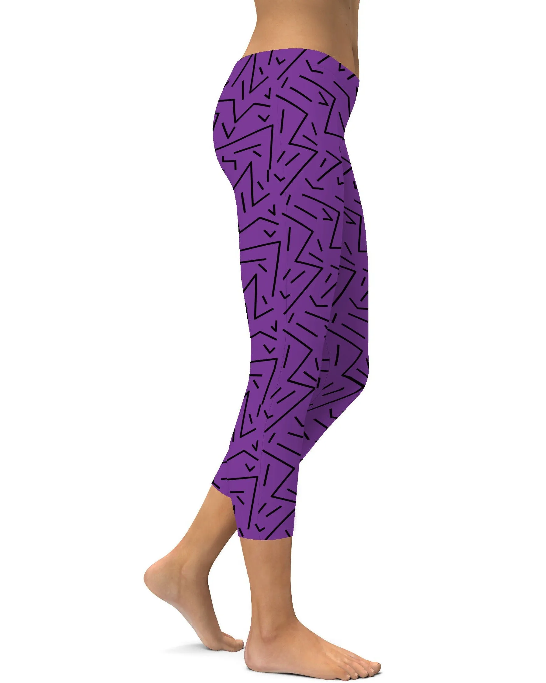 Purple Black Line Capris