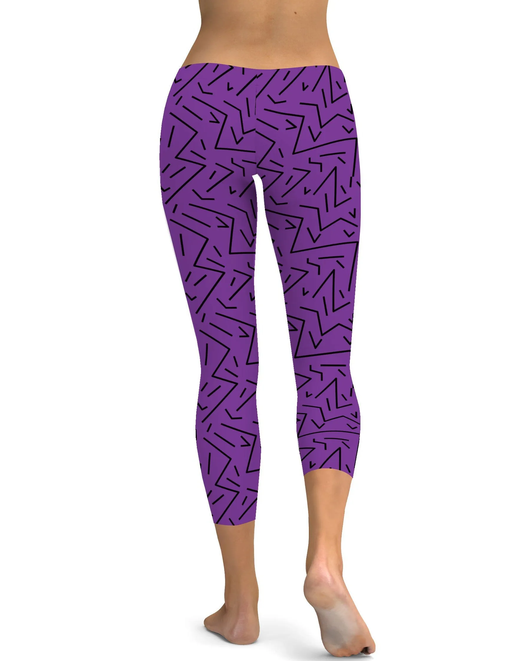 Purple Black Line Capris