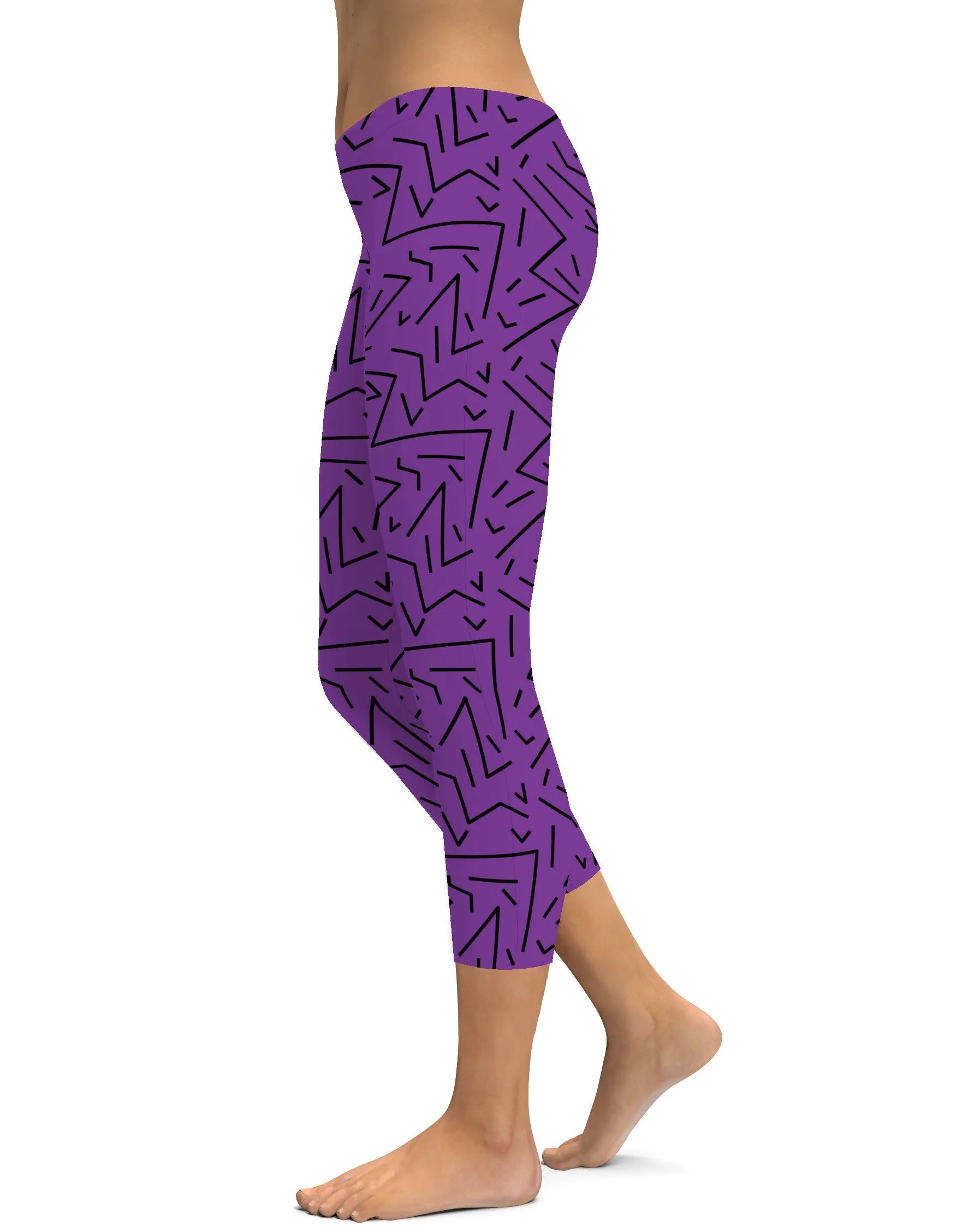 Purple Black Line Capris