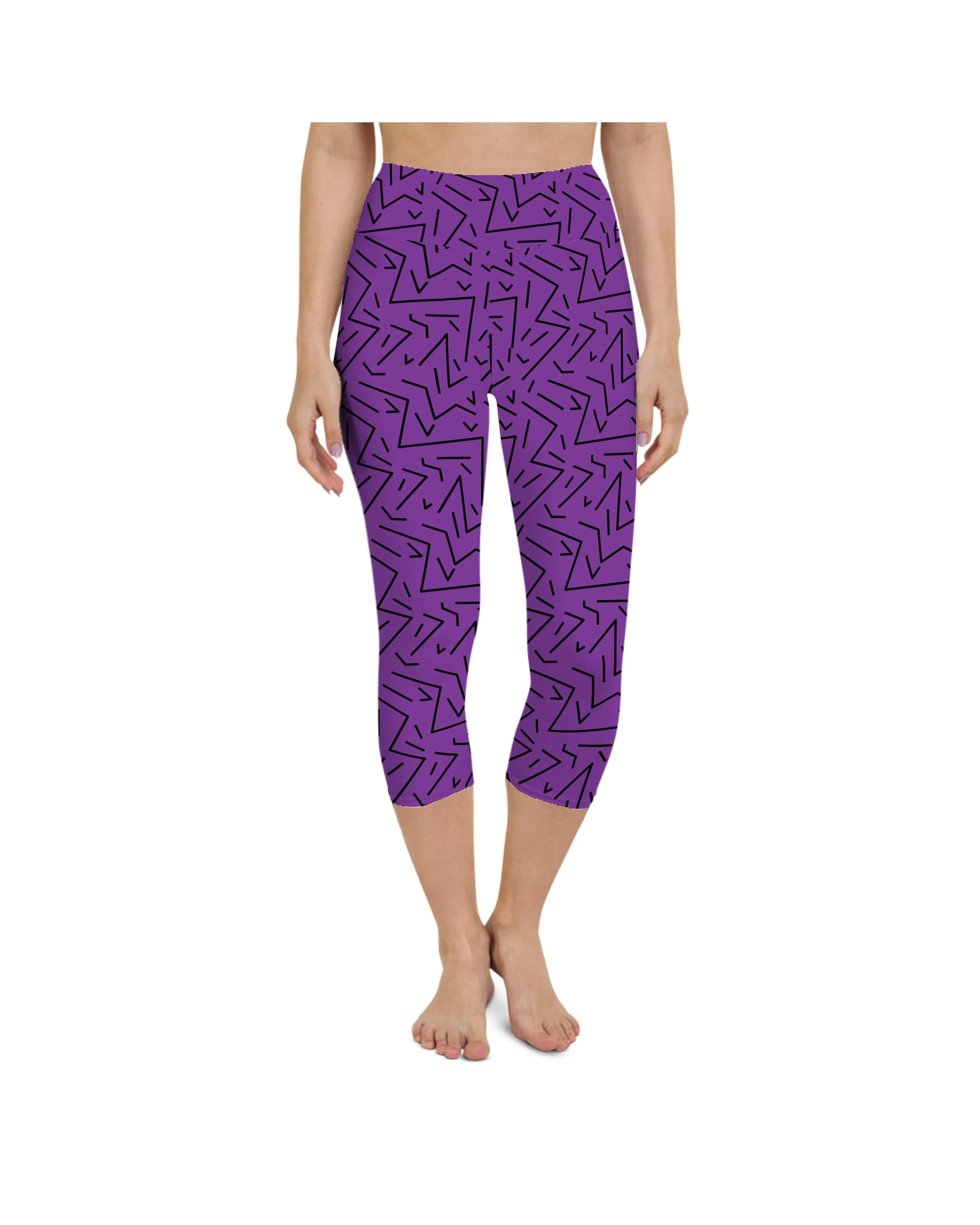 Purple Black Line Yoga Capris