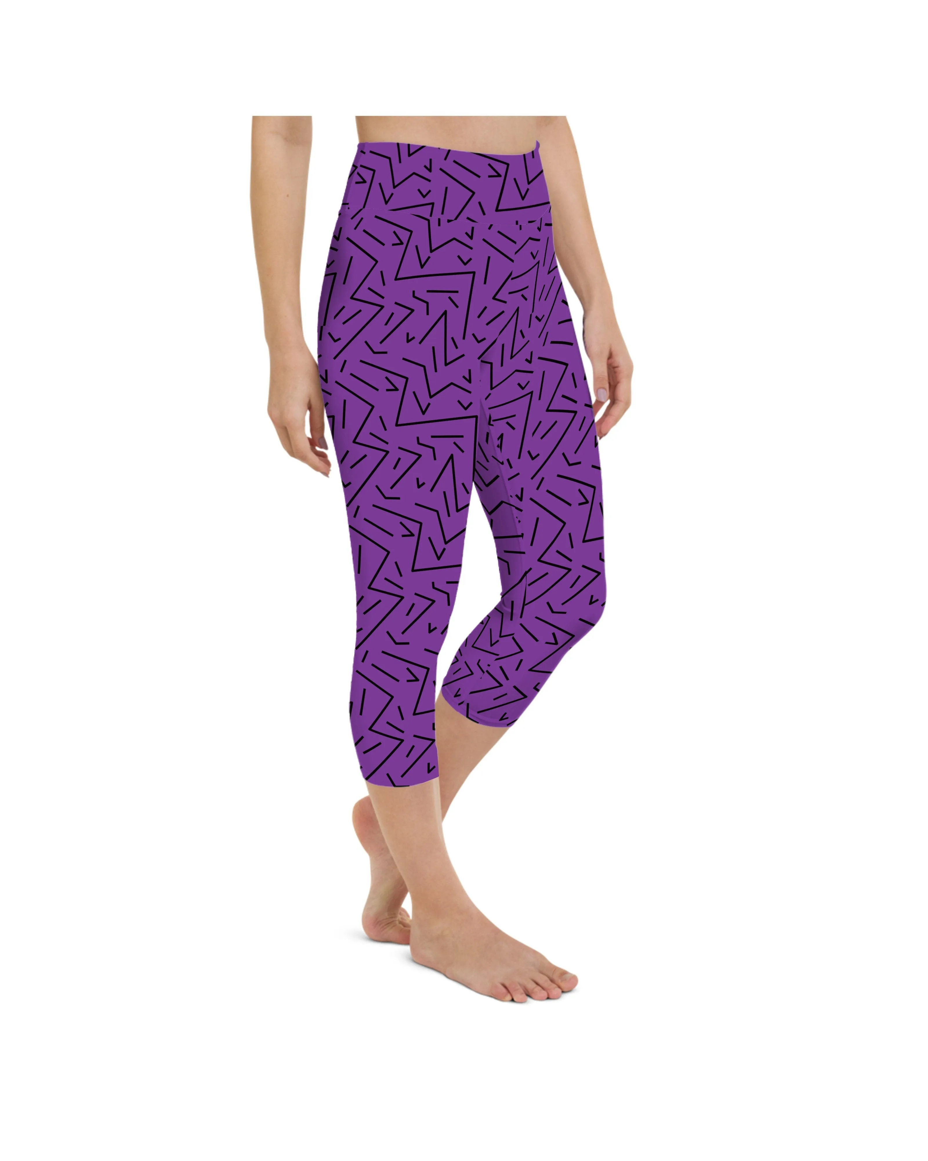 Purple Black Line Yoga Capris