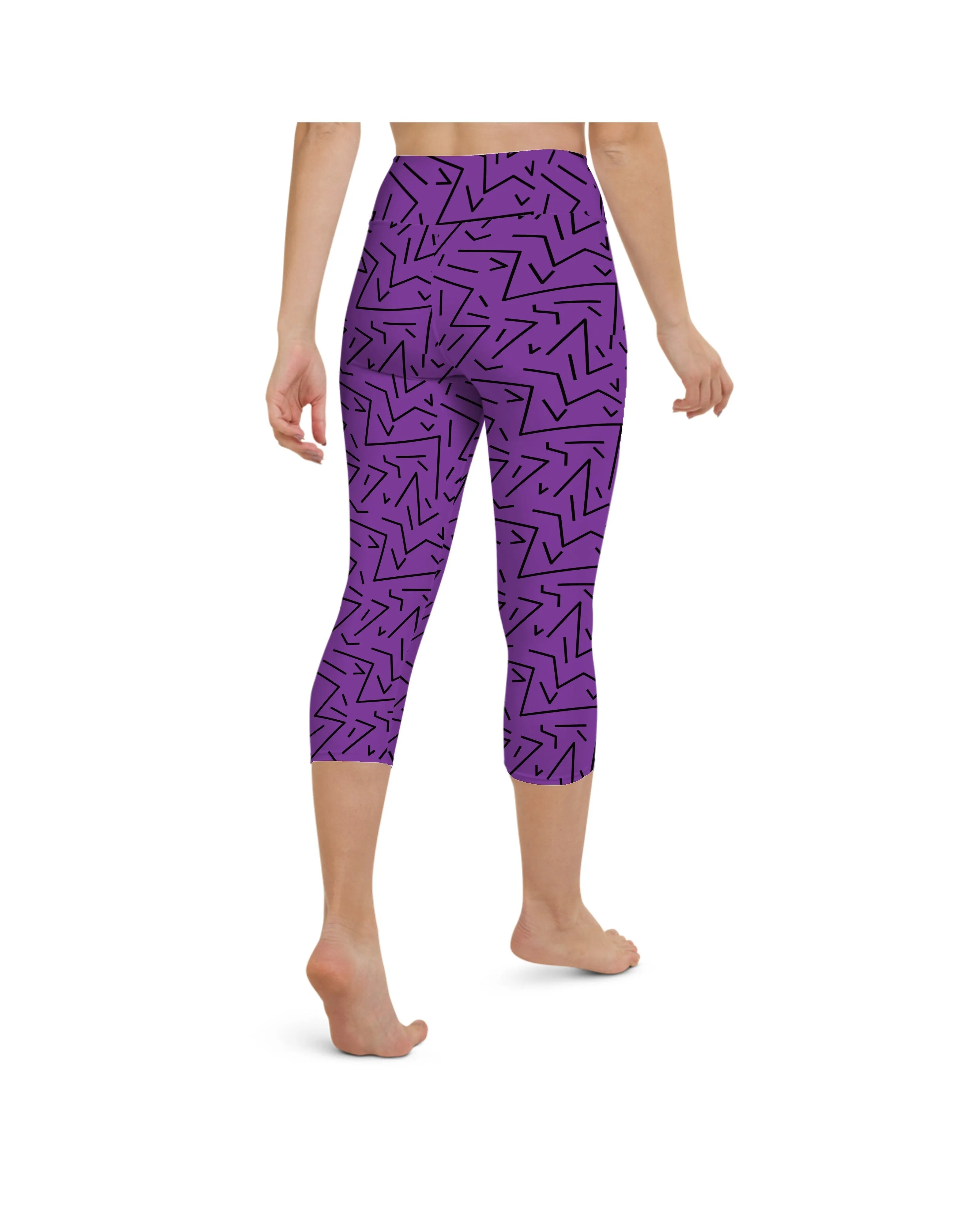 Purple Black Line Yoga Capris