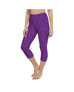 Purple Black Line Yoga Capris