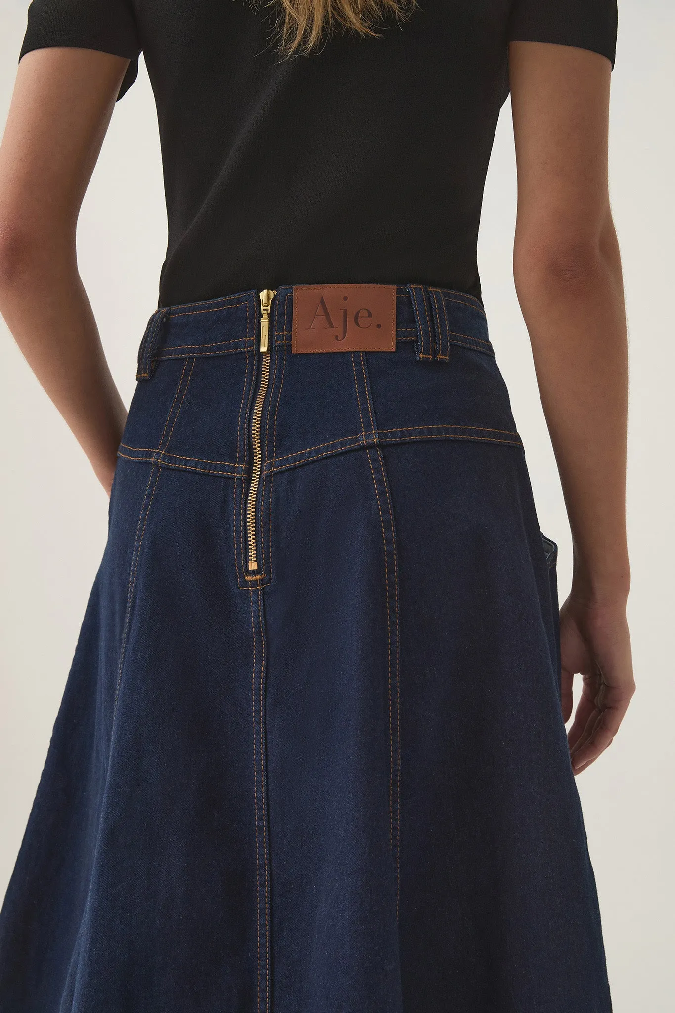 Resonance Denim Midi Skirt