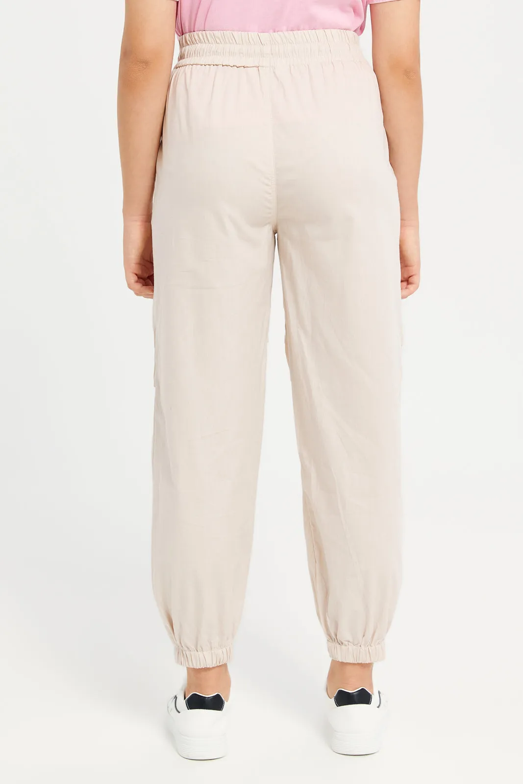 Senior Girls Beige Casual Trousers