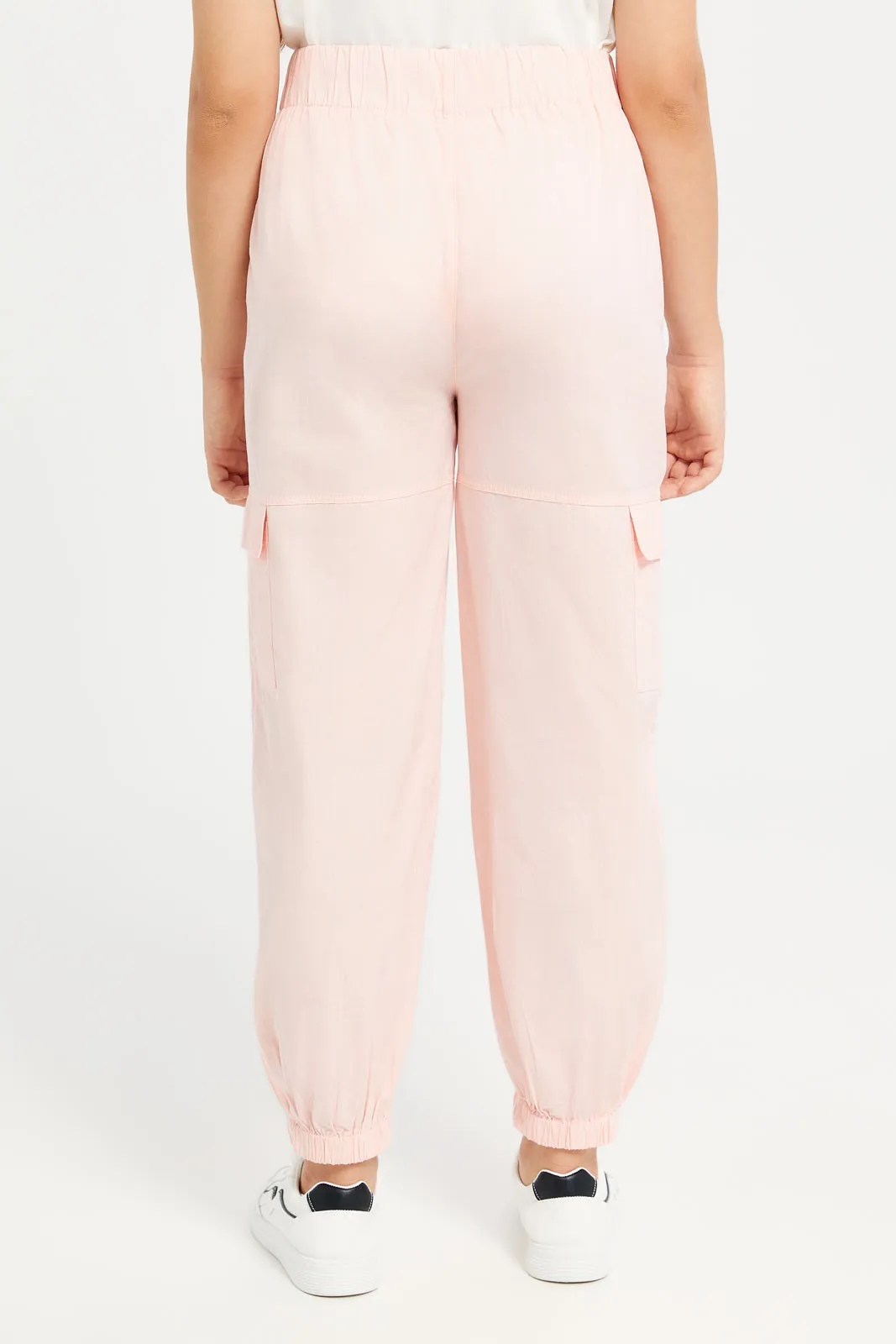 Senior Girls Pink Cargo Casual Trousers