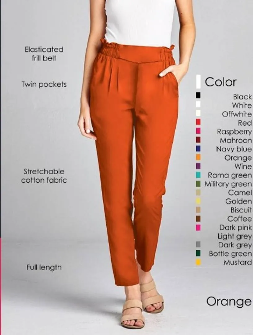 Stretchable Cotton Relax Pant For Women's