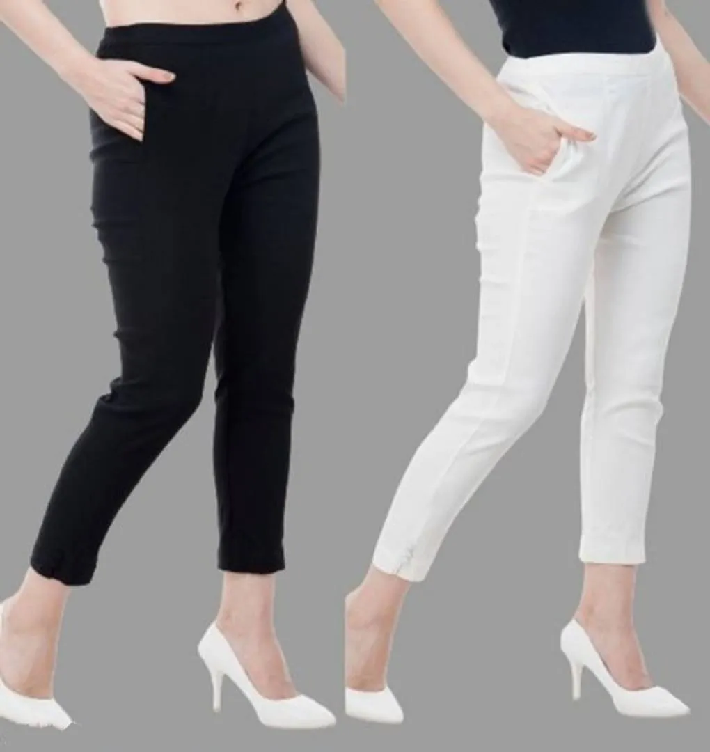 Stylish Retro Women Women Trousers Combo of 2