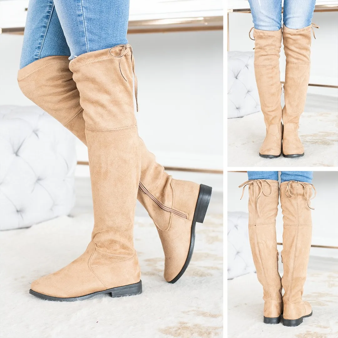 Take Me With You Over The Knee Natural Boots