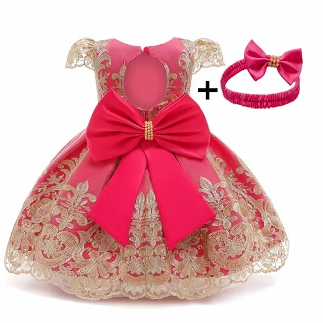 Ultra Elegant Embroidered Flower Girl's Dresses-Ages-12M to 24 Months-Wedding Dresses-Birthday