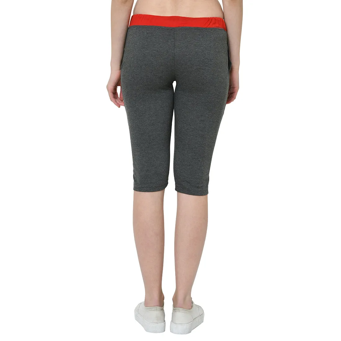 Vimal Jonney Grey 3/4th Capri For Women's