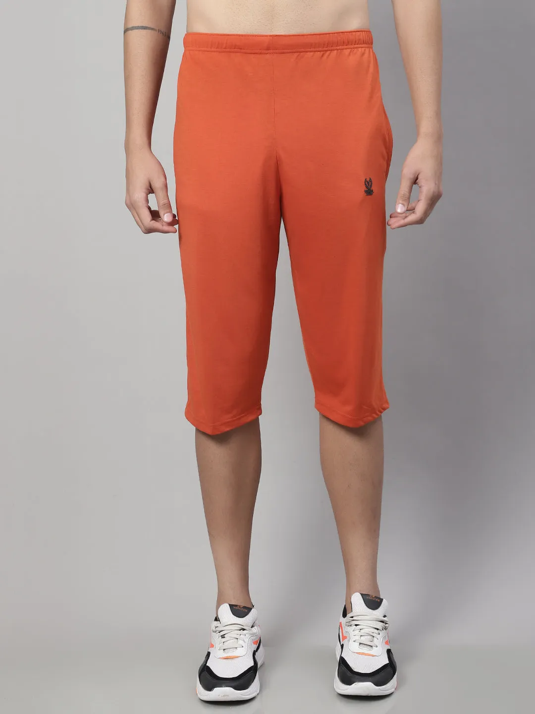 Vimal Jonney Rust Regular fit Cotton Capri for Men