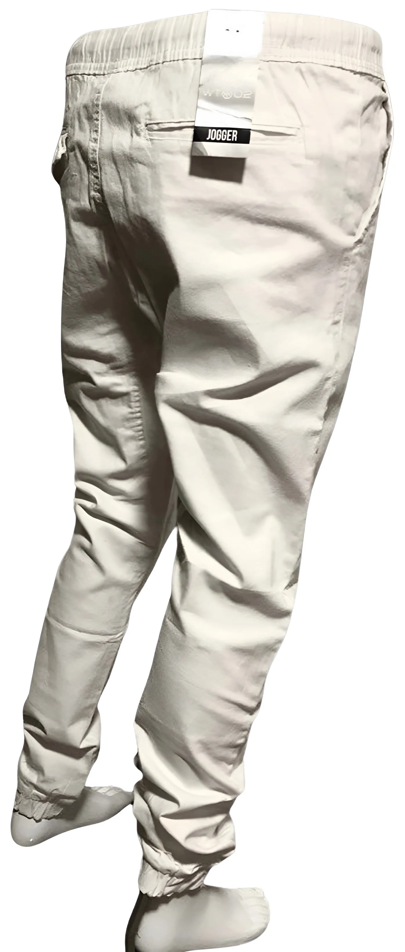 ^WT02^ (WHITE) COTTON JOGGER PANTS