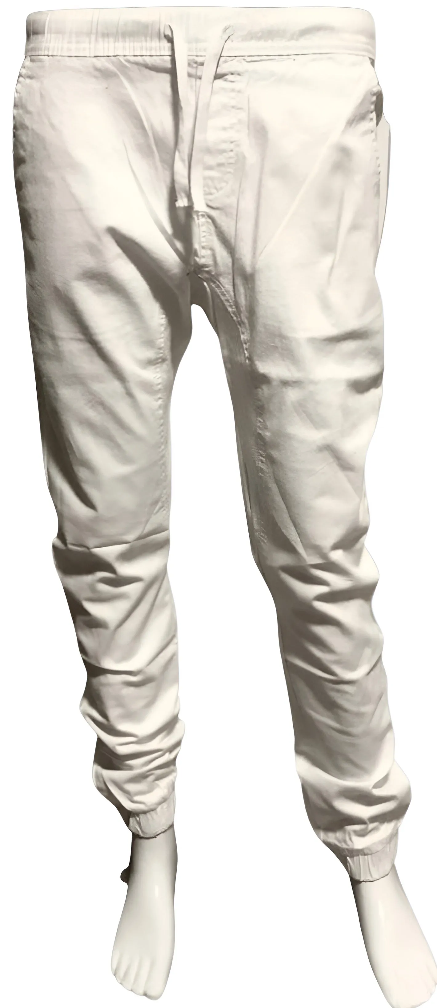 ^WT02^ (WHITE) COTTON JOGGER PANTS