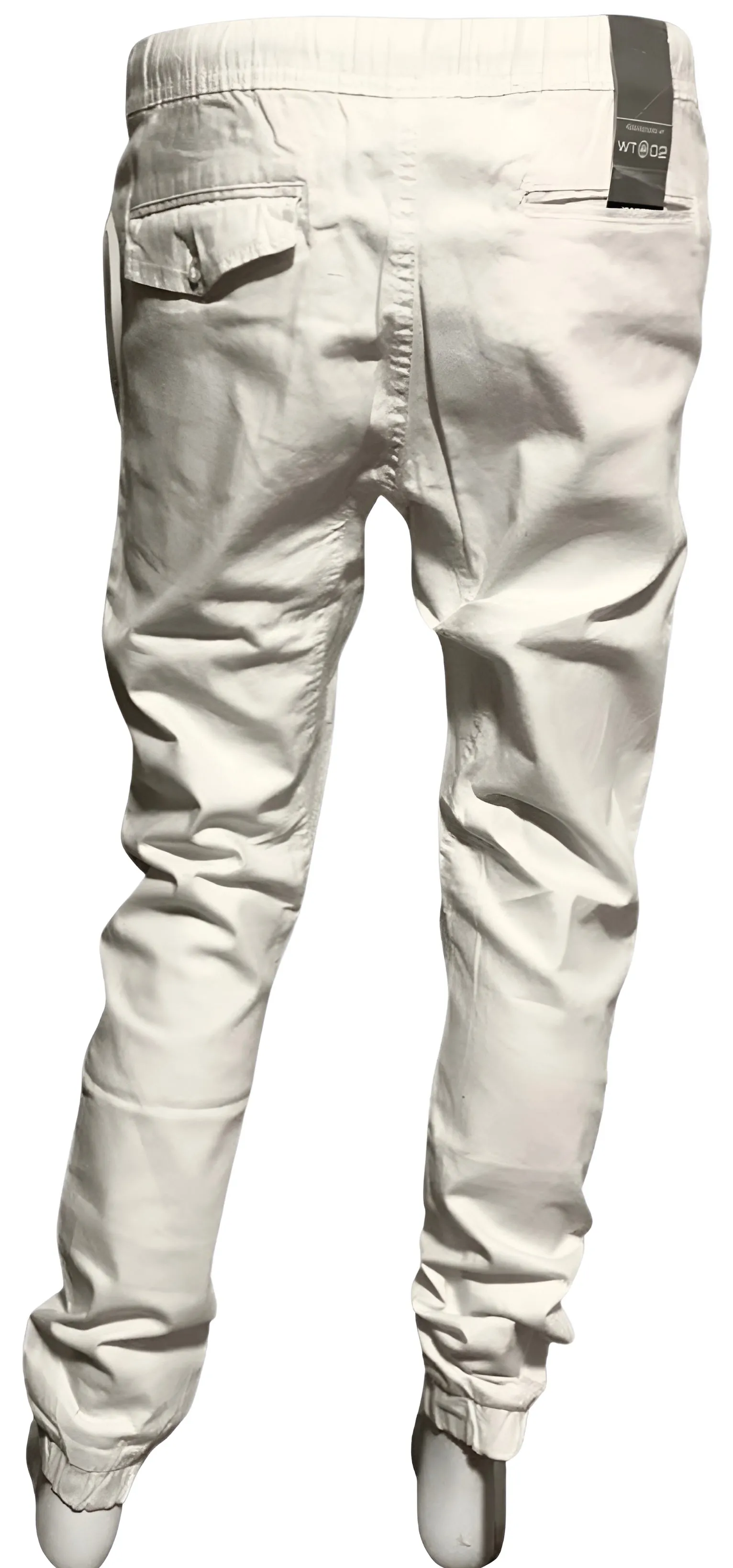 ^WT02^ (WHITE) COTTON JOGGER PANTS